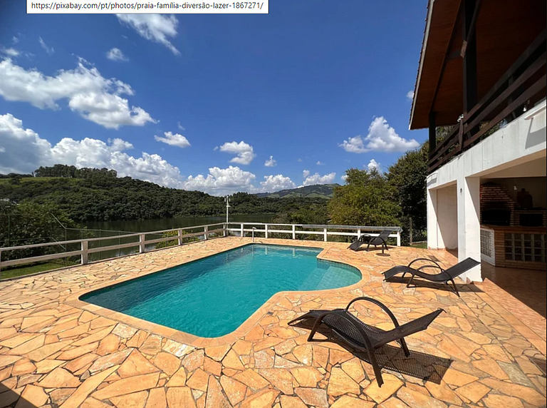 Casa de campo c/ piscina pier e represa